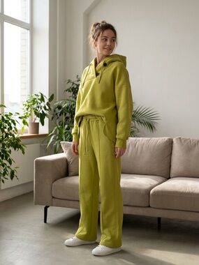 Relaxed Olive Green Drawstring Jogger Pants - Women